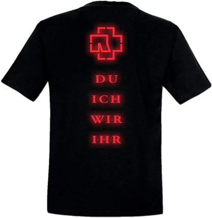 Rammstein Herren T-Shirt Du Ich Wir Ihr Offizielles Band Merchandise Fan Shirt schwarz mit mehrfarbigem Front Print (M)