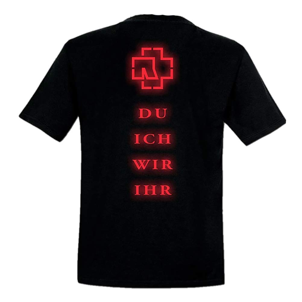 Rammstein Herren T-Shirt Du Ich Wir Ihr Offizielles Band Merchandise Fan Shirt schwarz mit mehrfarbigem Front Print (M)