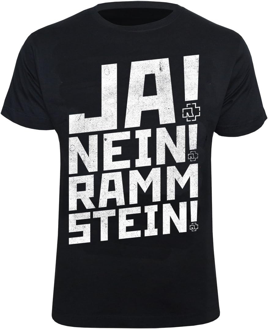 Rammstein Herren T-Shirt Ramm 4", Offizielles Band Merchandise Fan Shirt schwarz mit weißem Front Print (XXL)