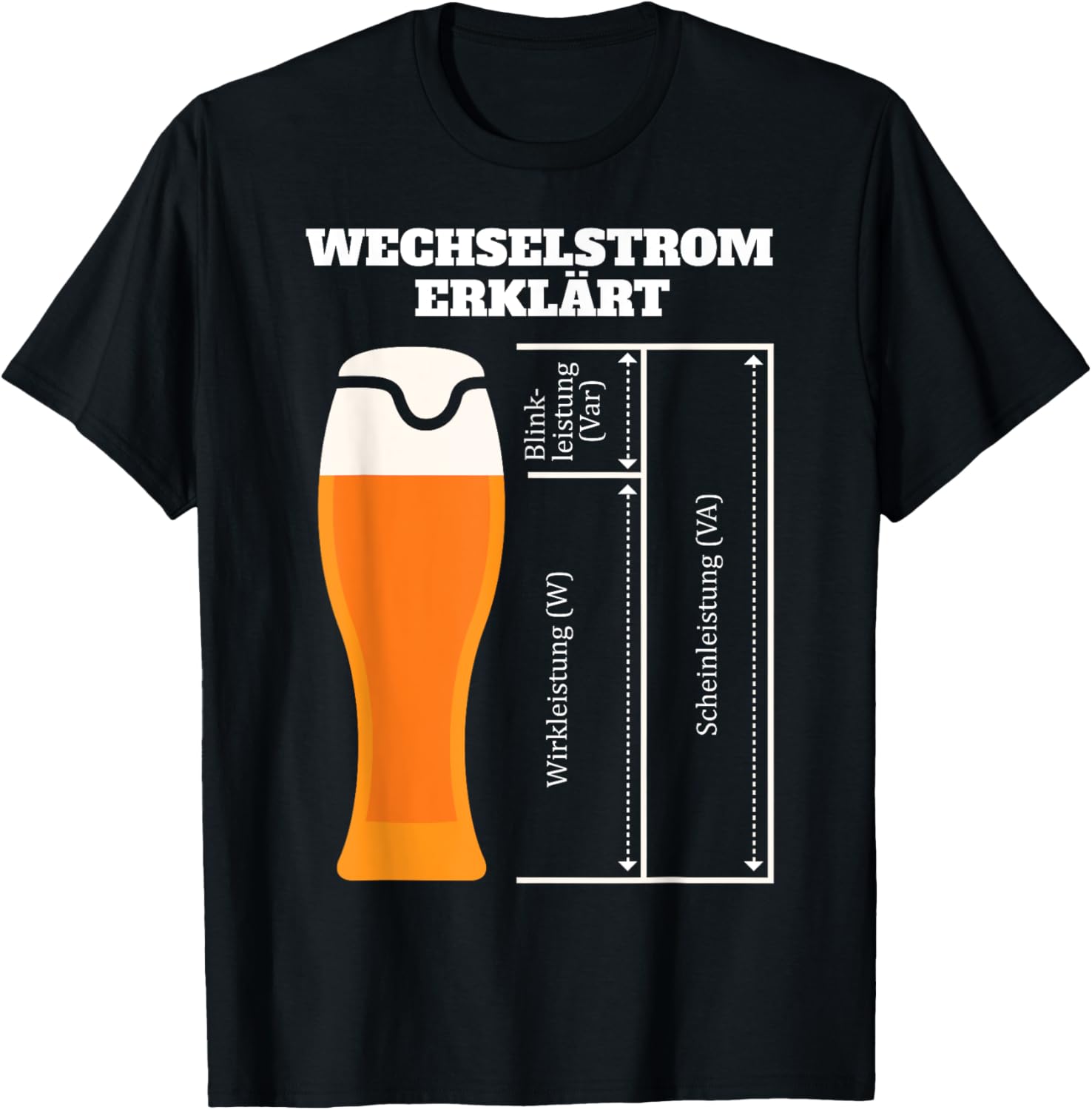 Wechselstrom Erklärt Lustig Elektriker Bier Spruch Herren T-Shirt Textilien 17.99 € WORKSWEAR.DE