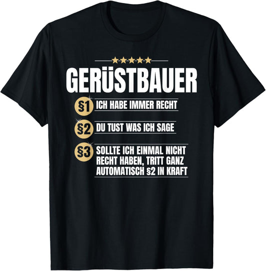 Gerüstbauer Geschenk Lustiges Gerüst-Bau Shirt Textilien 19.99 € WORKSWEAR.DE