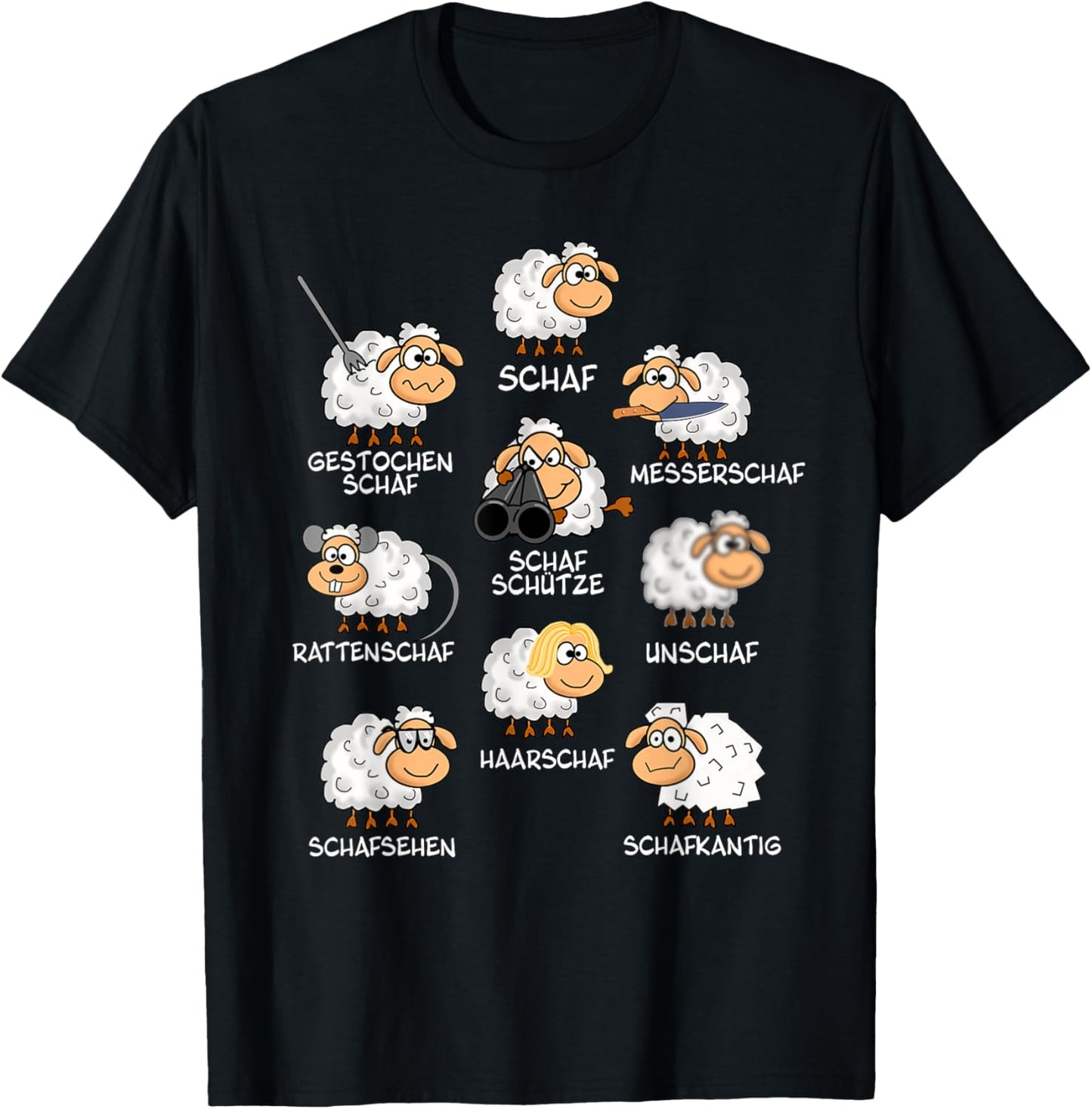 lustige Schafe schaf unschaf Wortspiel Schafherde witzig T-Shirt Textilien 19.99 € WORKSWEAR.DE