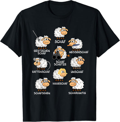 lustige Schafe schaf unschaf Wortspiel Schafherde witzig T-Shirt Textilien 19.99 € WORKSWEAR.DE