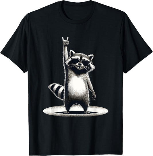 Retro Waschbär Rock Musik Geschenk Männer Kinder Frauen Lustiger Waschbär T-Shirt Textilien 16.99 € WORKSWEAR.DE