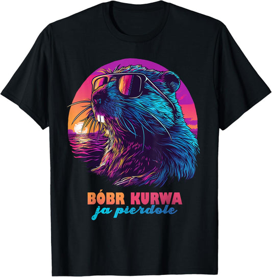 Synthwave Polnisches Biber Meme Bober Kurwa Ja Pierdole Bobr T-Shirt Textilien 16.99 € WORKSWEAR.DE