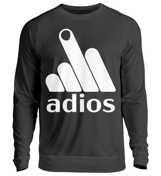 Lustige Pullover, Adios - Lustiger Pullover, 39.95 €, Unisex Sweatshirt, Farbe: Deep Black, WORKSWEAR.DE