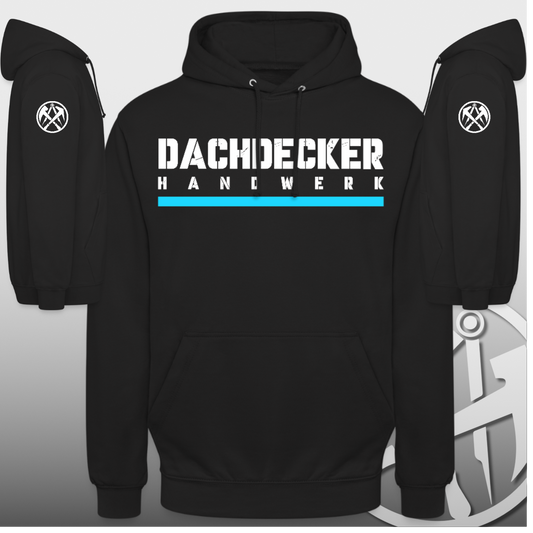 Dachdecker Handwerker Hoodie mit Brust + Ärmeldruck Workswear.de