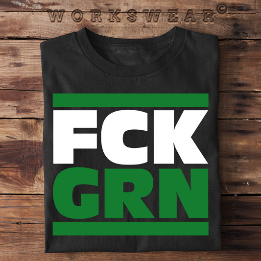 Witzige Herren T-Shirts, FCK GRN - Herren Fun Shirt 20.00 € Farbe: Black WORKSWEAR.DE