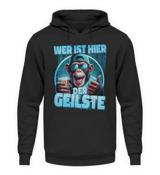 Coole Hoodies, Wer ist hier der Geilste - Fun Hoodie, 40.00 €, Unisex Hoodie, Farbe: Deep Black, WORKSWEAR.DE