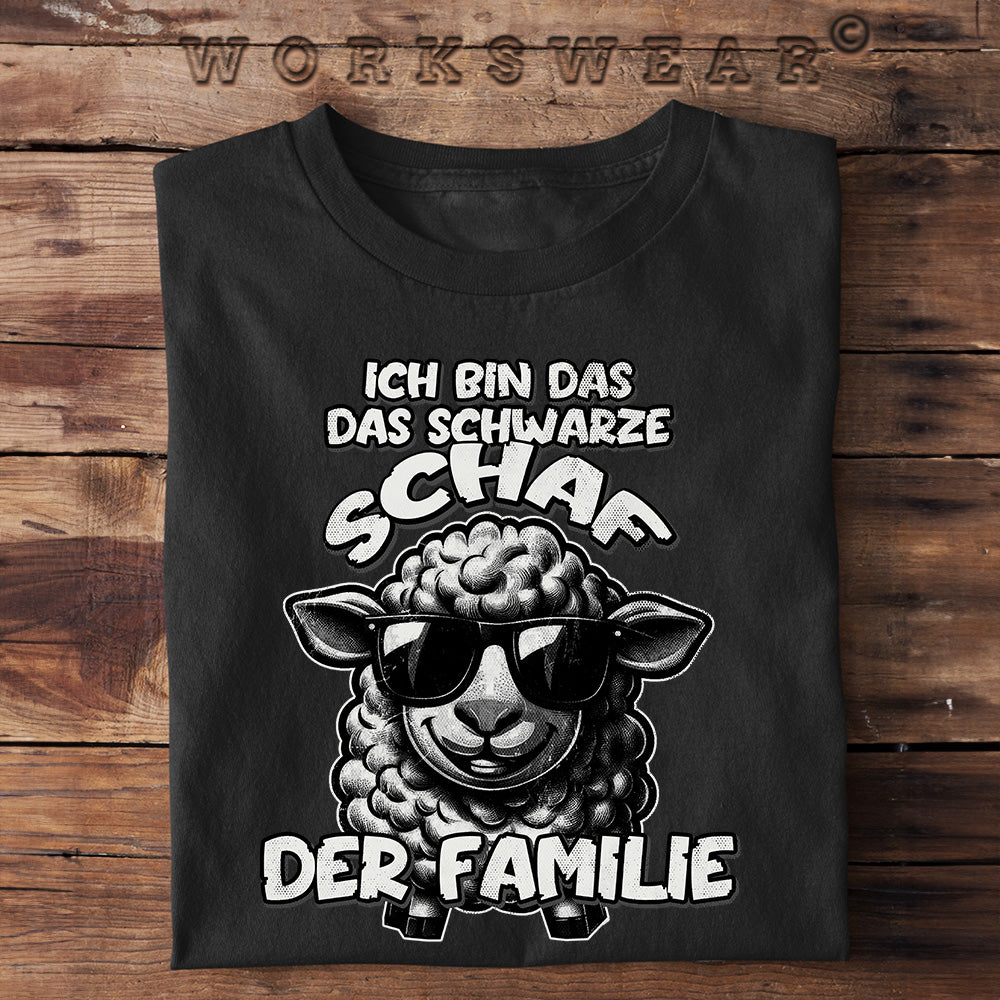 Funshirt Ich bin das schwarze Schaf der Familie. www.workswear.de