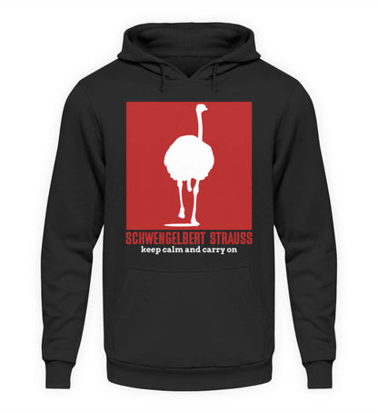 Coole Hoodies, Schwengelbert Strauss - Fun Hoodie, 40.00 €, Unisex Hoodie, Farbe: Deep Black, WORKSWEAR.DE