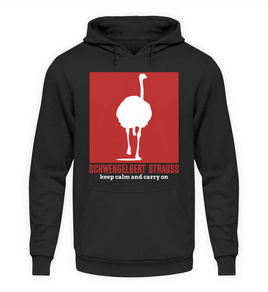 Coole Hoodies, Schwengelbert Strauss - Fun Hoodie, 40.00 €, Unisex Hoodie, Farbe: Deep Black, WORKSWEAR.DE