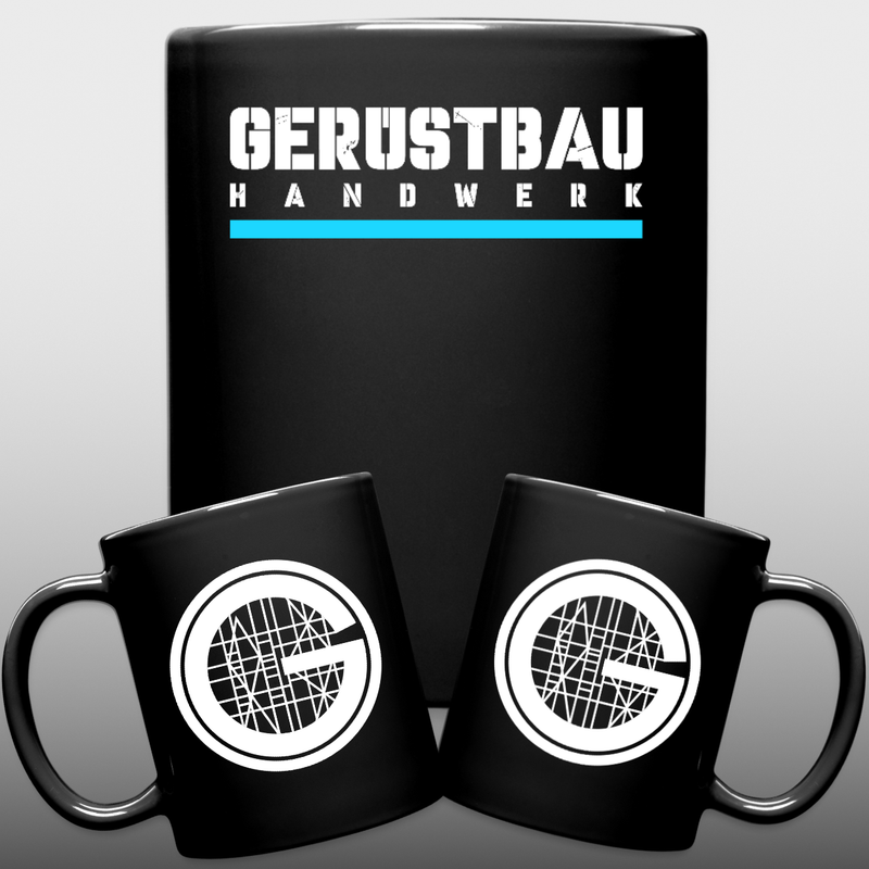 Gerüstbau Handwerk Kaffee Tasse mit Zunftzeichen Workswear.de