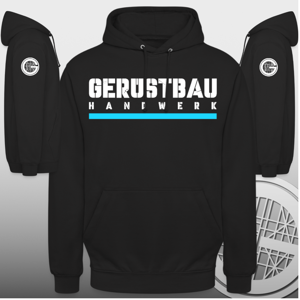 Gerüstbauer Hoodie mit Ärmeldruck Workswear.de