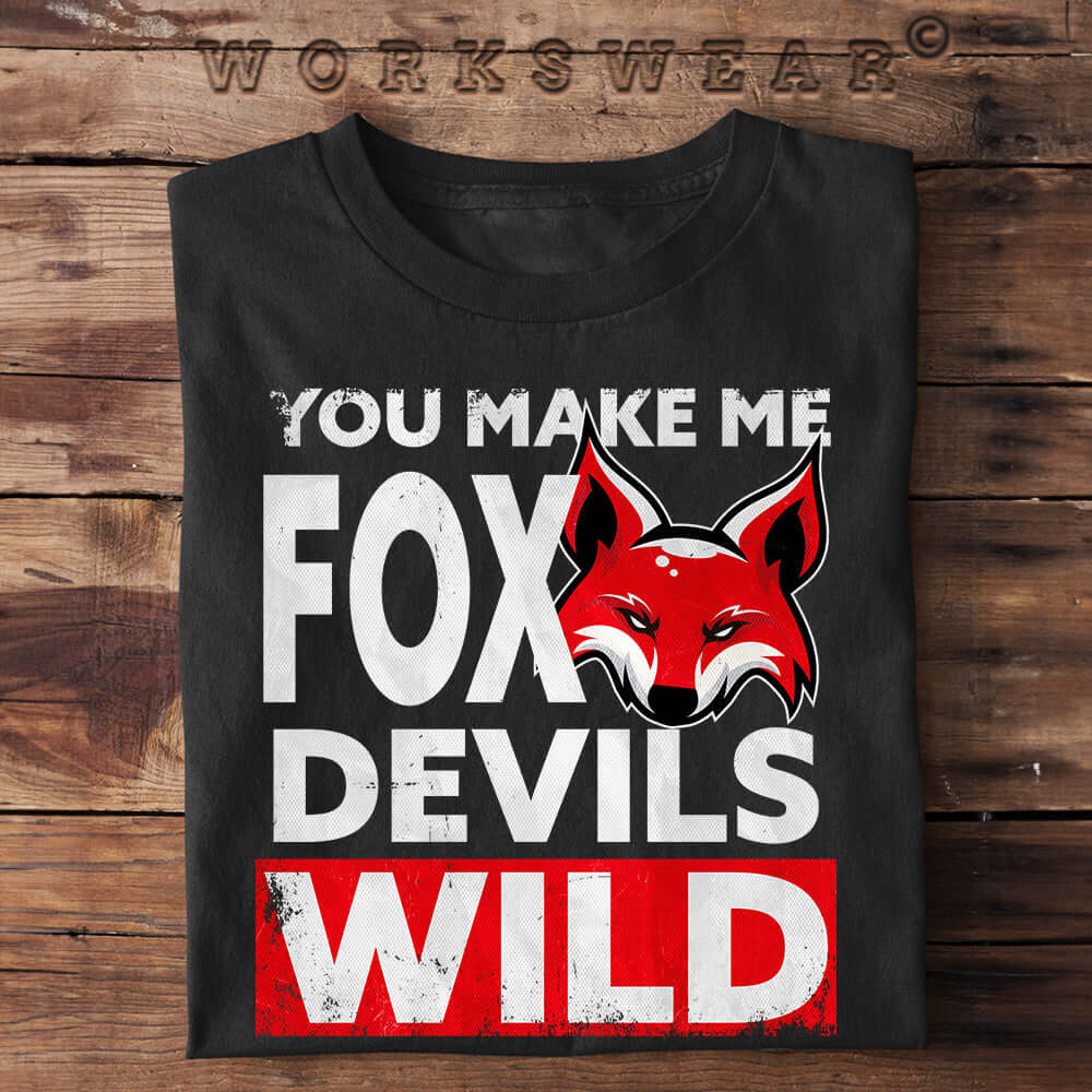 Witzige Herren T-Shirts, Fox Devils Wild - Herren Funshirt 20.00 € Farbe: Black WORKSWEAR.DE