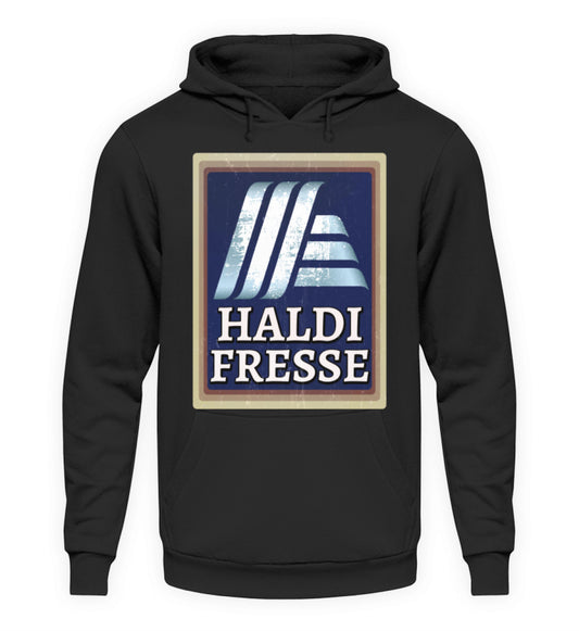 Coole Hoodies, Haldi Fresse - Fun Hoodie, 40.00 €, Unisex Hoodie, Farbe: Deep Black, WORKSWEAR.DE