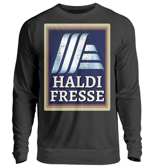 Lustiger Herren Pullover H ALDI Fresse / schwarz