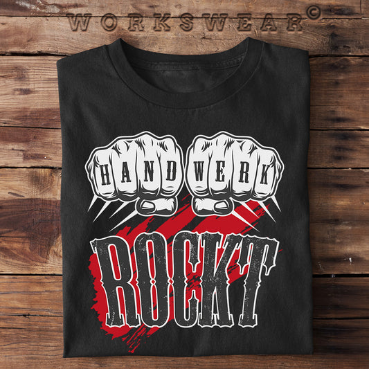 Witzige Herren T-Shirts, Handwerk Rockt - Herren Funshirt 20.00 € color: Black WORKSWEAR.DE