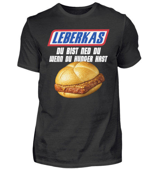 Leberkas Du bist ned du T-Shirt schwarz mit Leberkässemmel Motiv / Hauptbild