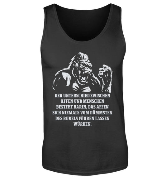 Lustiger Tanktop Der Unterschied zwischen Affen und Menschen workswear.de