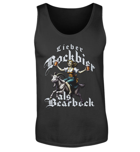 Witziger Herren Tank Top mit Aufschrift lieber Bockbier als Baerbock