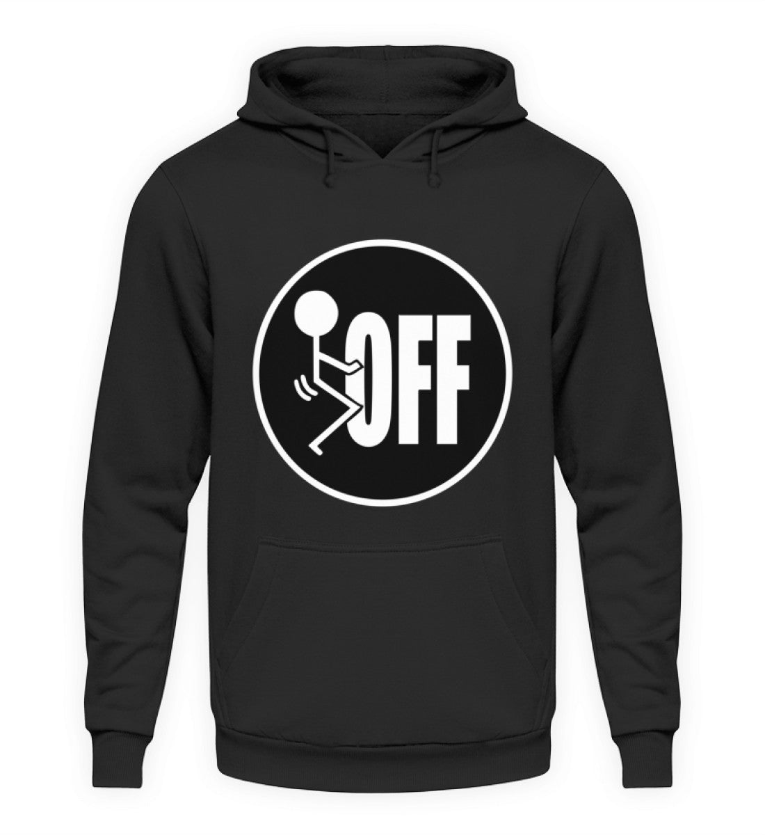 Lustiger UNISEX Hoodie FUCK OFF / schwarz