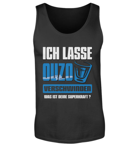 Lustiger Tanktop Ich lasse Ouzo verschwinden was ist deine Superkraft, workswear.de