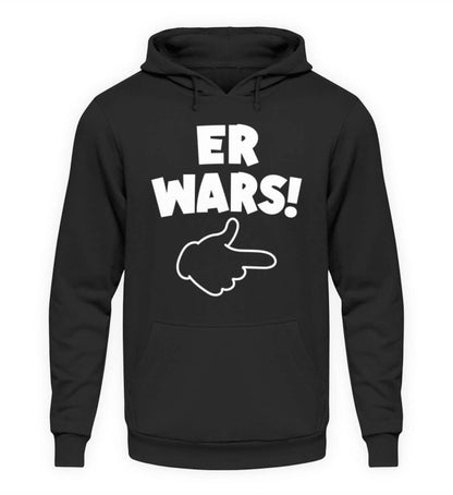 Coole Hoodies, ER WARS! - Hoodie, 40.00 €, Unisex Hoodie, Farbe: Deep Black, WORKSWEAR.DE