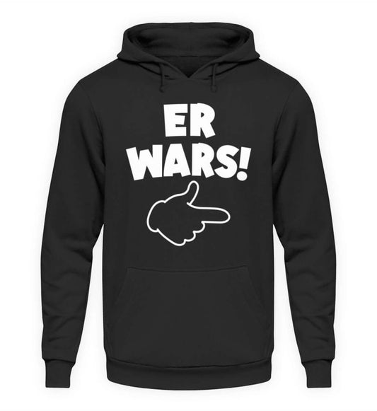 Coole Hoodies, ER WARS! - Hoodie, 40.00 €, Unisex Hoodie, Farbe: Deep Black, WORKSWEAR.DE