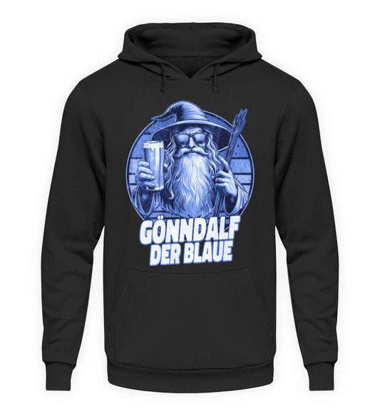 Coole Hoodies, GÖNNDALF DER BLAUE - Hoodie, 40.00 €, Unisex Hoodie, Farbe: Deep Black, WORKSWEAR.DE