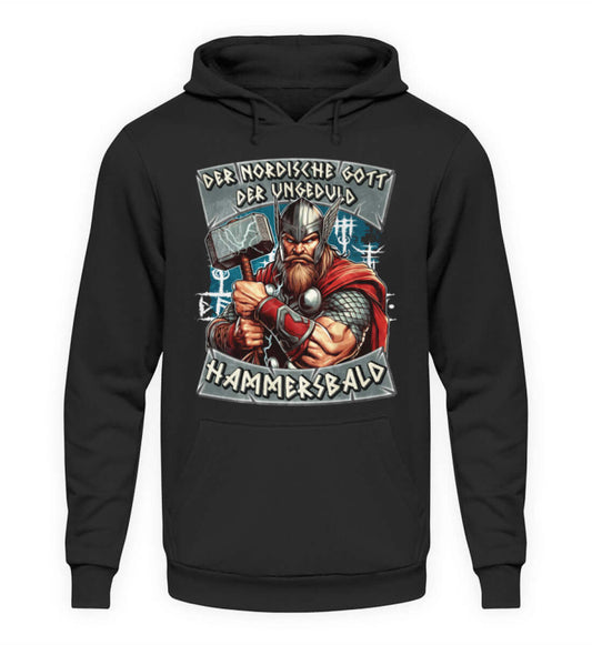 Coole Hoodies, GOTT DER UNGEDULD - Hoodie, 40.00 €, Unisex Hoodie, Farbe: Deep Black, WORKSWEAR.DE