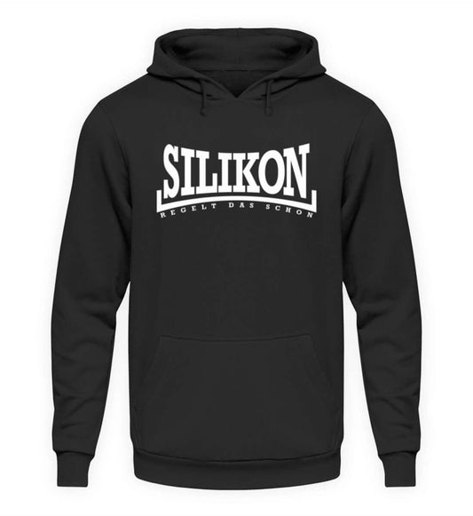Coole Hoodies, Silikon regelt das schon - Hoodie, 40.00 €, Unisex Hoodie, Farbe: Deep Black, WORKSWEAR.DE