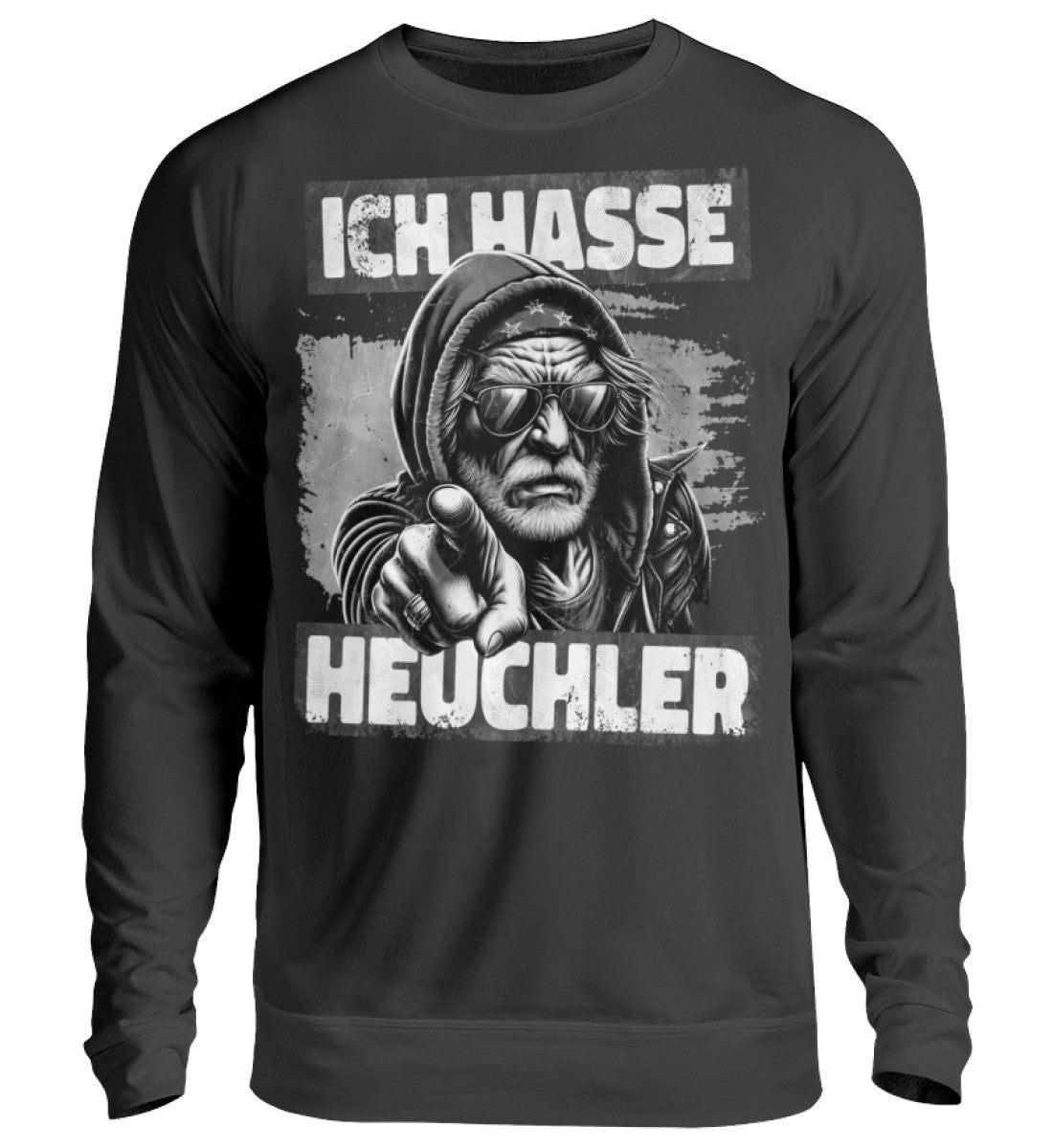 Lustige Pullover, ICH HASSE HEUCHLER - Pullover, 39.95 €, Unisex Sweatshirt, Farbe: Deep Black, WORKSWEAR.DE