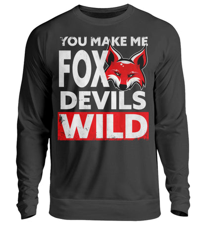 Lustige Pullover, Fox Devils Wild - Pullover, 39.95 €, Unisex Sweatshirt, Farbe: Deep Black, WORKSWEAR.DE