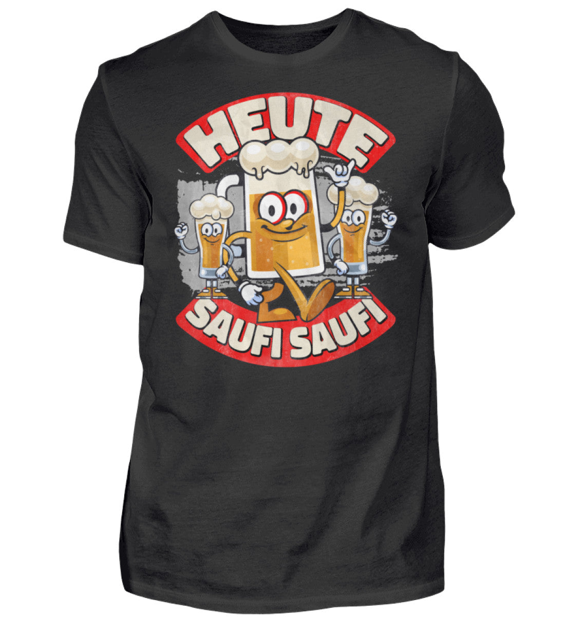 T-Shirt für Bierliebhaber mit Spruch Heute Saufi Saufi, workswear.de