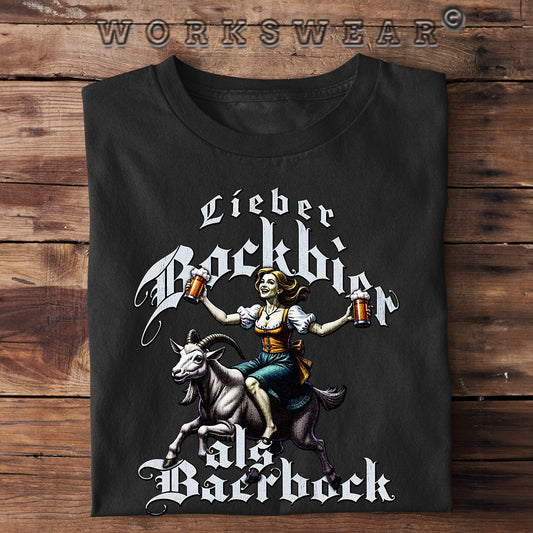 Witzige Herren T-Shirts, Lieber Bockbier - Herren Funhirt 20.00 € Farbe: Black WORKSWEAR.DE