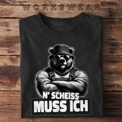 Witzige Herren T-Shirts, N' Scheiss muss ich - Herren Funshirt 20.00 € Farbe: Black WORKSWEAR.DE