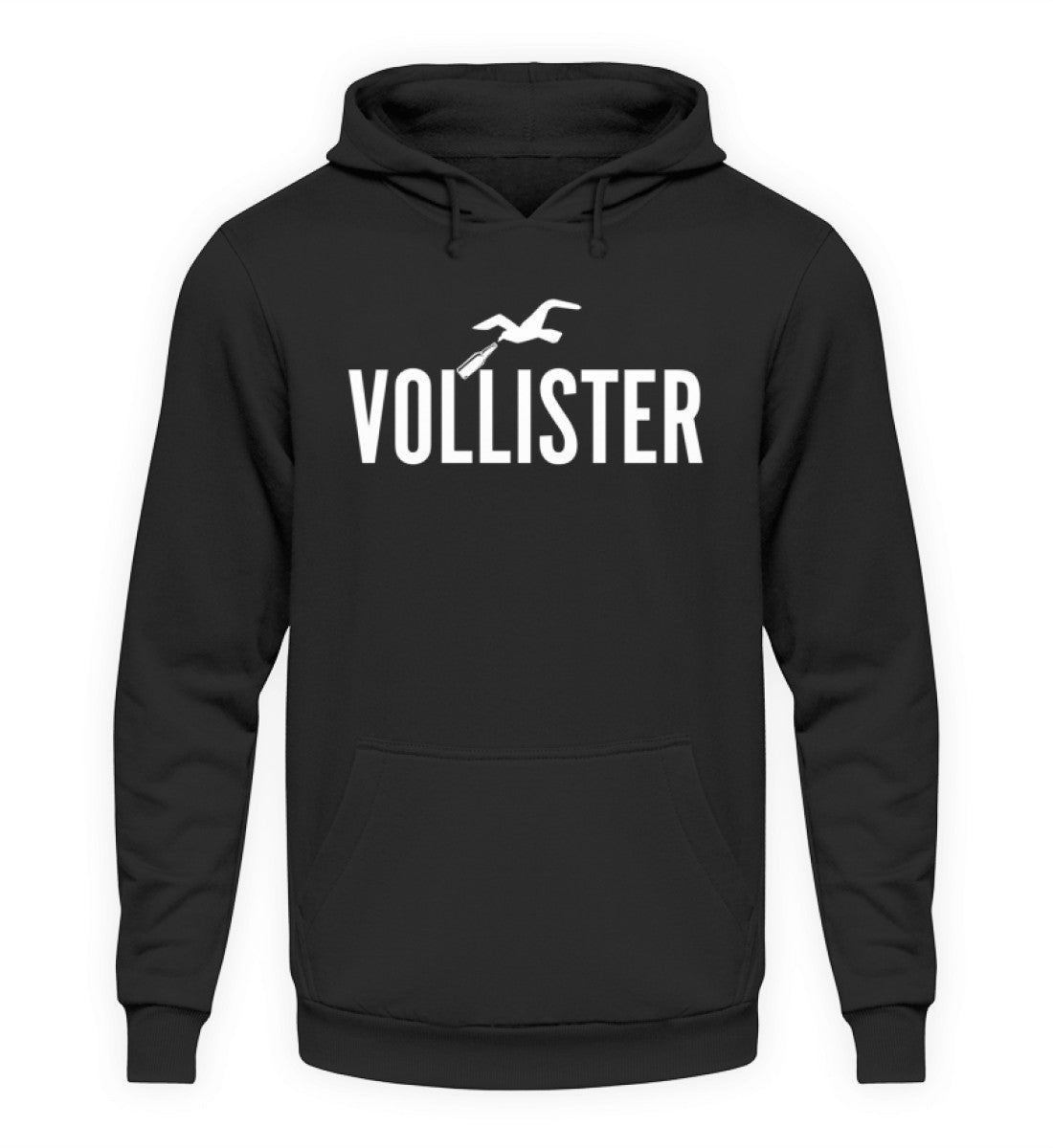 Lustiger Unisex Hoodie Vollister / schwarz