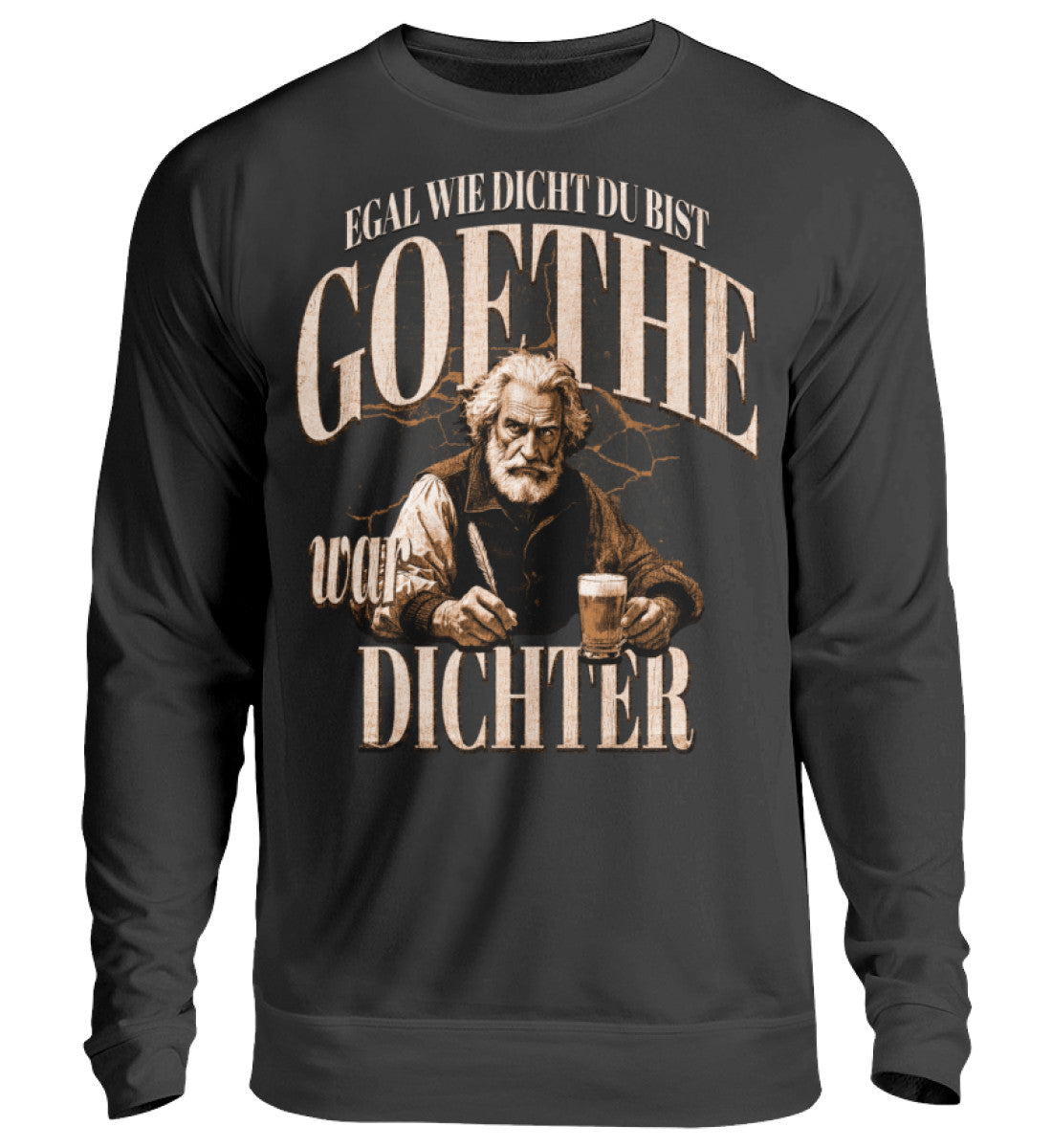 Goethe war dichter Pullover schwarz 