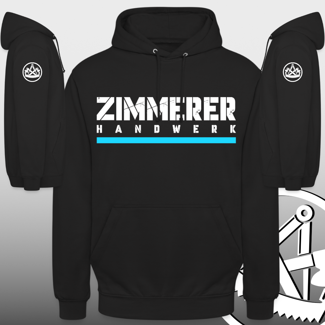 Zimmerer Handwerker Premium Hoodie bedruckt