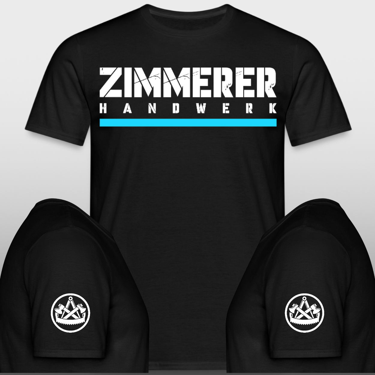 Zmmermann Handwerker T-Shirt schwarz Brust + Ärmeldruck