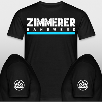 Zmmermann Handwerker T-Shirt schwarz Brust + Ärmeldruck