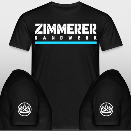 Zmmermann Handwerker T-Shirt schwarz Brust + Ärmeldruck
