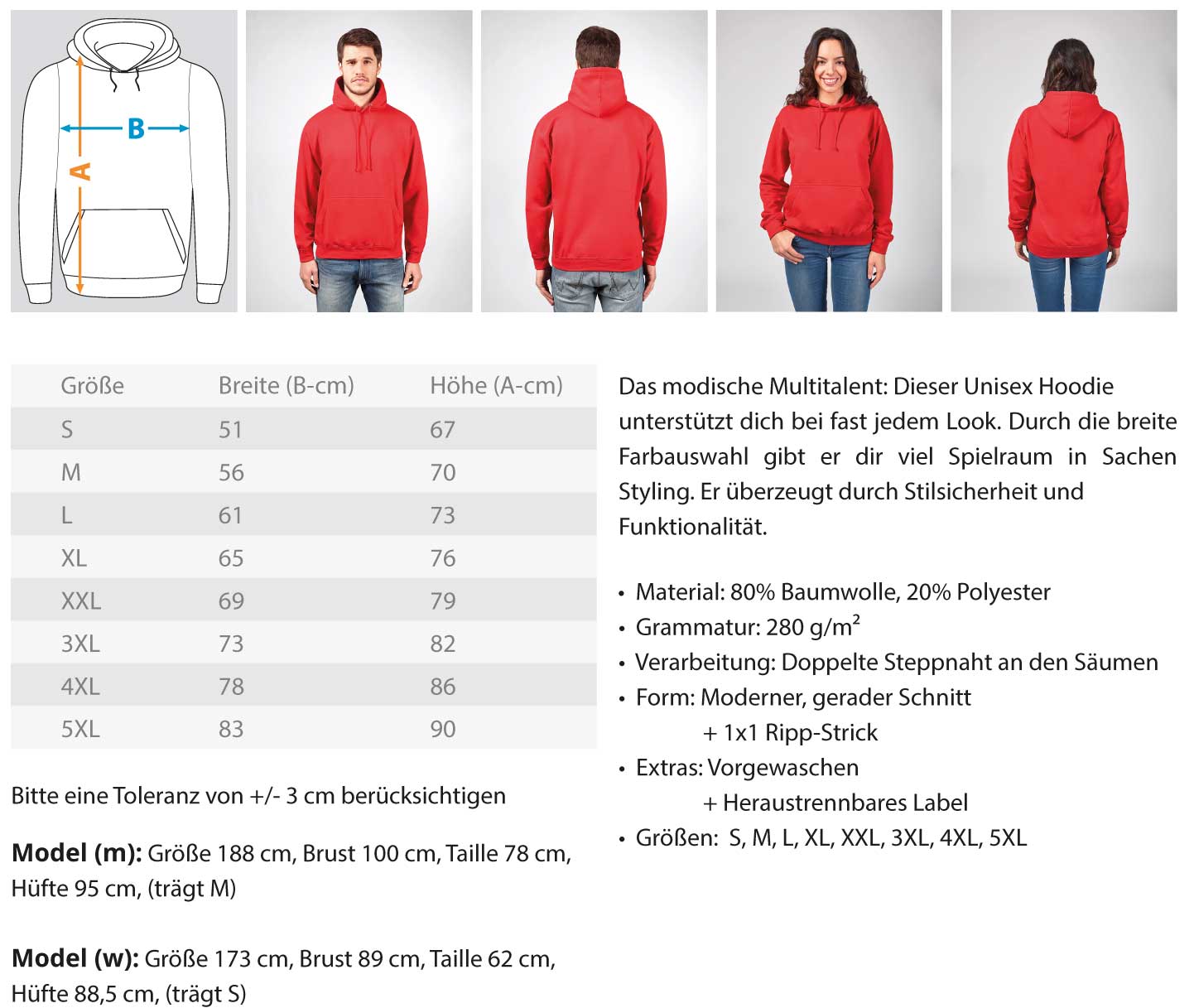 100 % Betonbauer - Handwerker Hoodie - Handwerkerfashion