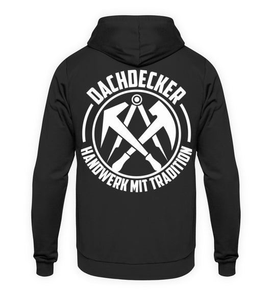 Dachdecker Hoodie Handwerk mit Tradition / schwarz workswear.de