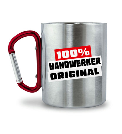 Handwerker Original - Handwerker Edelstahltasse mit Karabinergriff