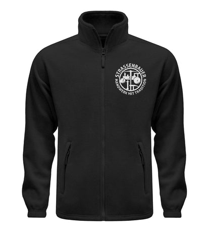 Strassenbauer Fleece Jacke bestickt / Geschenkidee für Handwerker